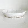 Large White Marble Bowl with Mother of Pearl