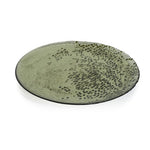 Dotted Glass Plate Green 11"