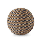 Navy & Cream Seagrass Ball, 3.75 Inch
