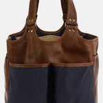 Moore & Giles Belle Picnic Totes Ventile Navy and Baldw