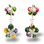 Vintage Luxe Flora Vintage Silk Necktie Chandelier Earrings