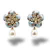 Vintage Luxe CC Dot Vintage Silk Necktie Drop Earrings