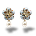 Vintage Luxe CC Dot Vintage Silk Necktie Drop Earrings