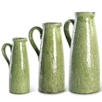 Ceramic Green Crackled Pitcher (Multiple Sizes)