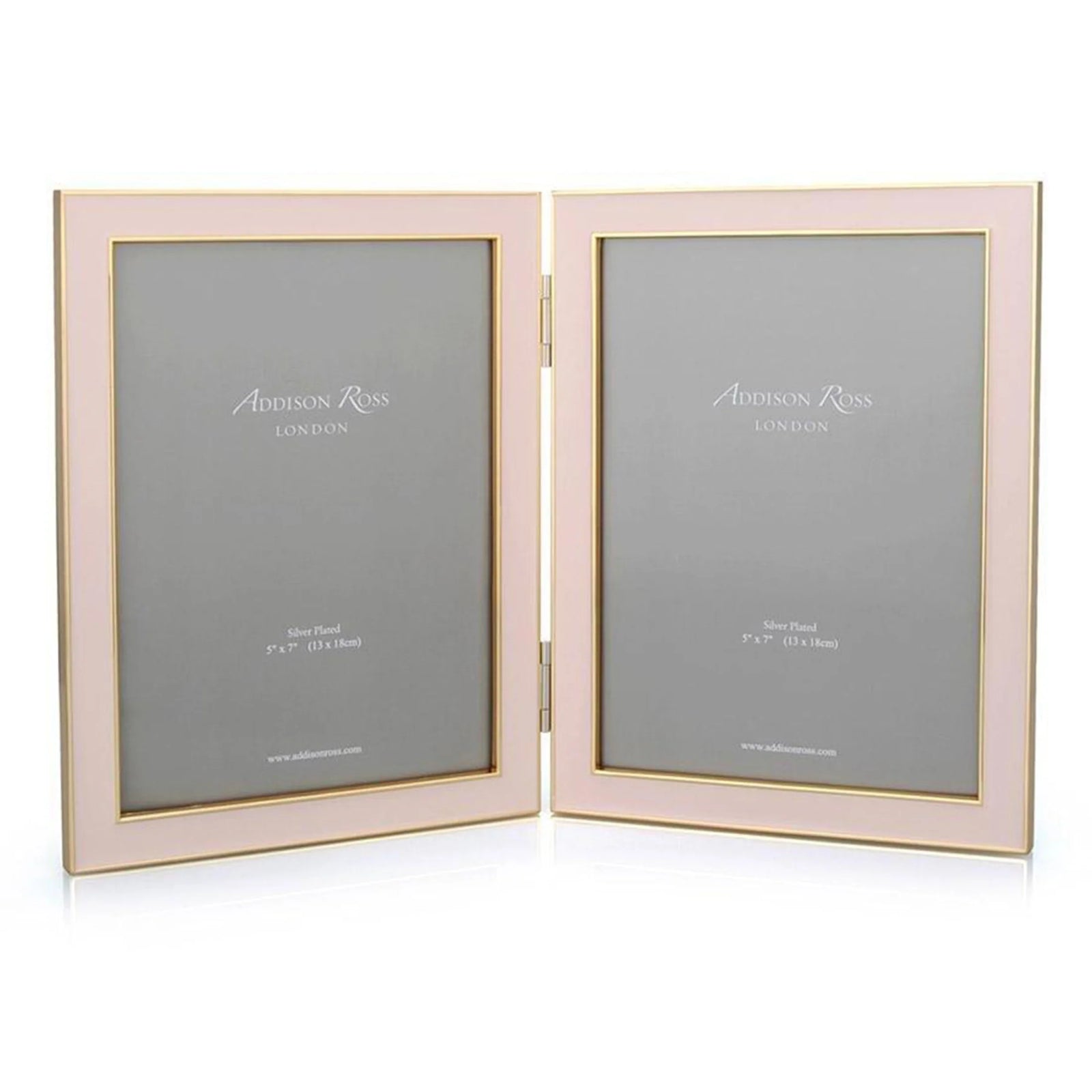 Addison Ross Double Frame Enamel Pink & Gold (5X7)