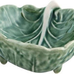 Bordallo Pinheiro Green Cabbage Leaf Condiment Bowls,  Set of 2