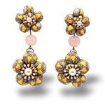 Vintage Luxe H Chain Vintage Silk Necktie Chandelier Earrings