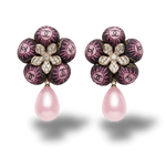 Vintage Luxe CC Sun Vintage Silk Necktie Drop Earrings