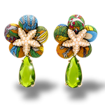 Vintage Luxe Mediterraneo Vintage Silk Necktie Drop Earrings