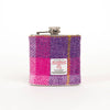 Created By The Ridleys - 6oz Harris Tweed Hip Flask - Baby Blue - HT04