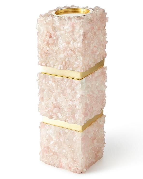 Pink Quartz Candleholder