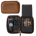Flint Travel Leather Cigar Case - Holds 5 Cigars