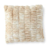Cream and Tan Ribbed Faux Pillow 24"