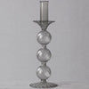 Glass Cambridge Lucille 3 Ball Candlestick Holder (Light Gray)