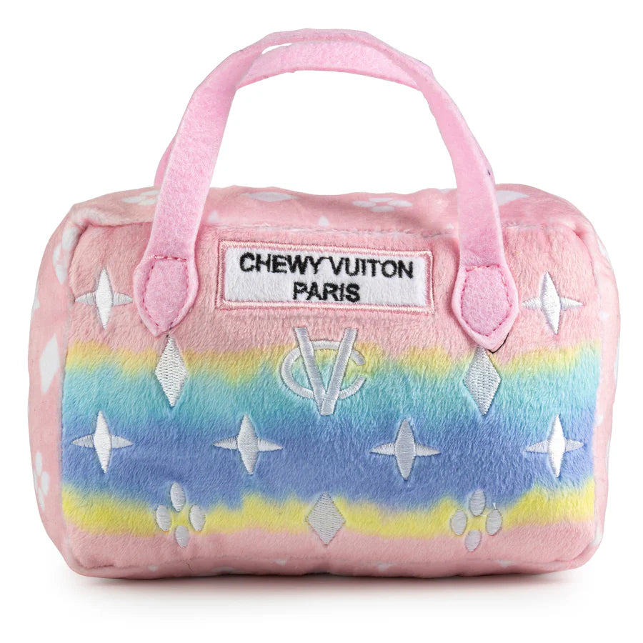 Pink Ombre Chewy Vuiton Handbag Dog Toy (2 Sizes)