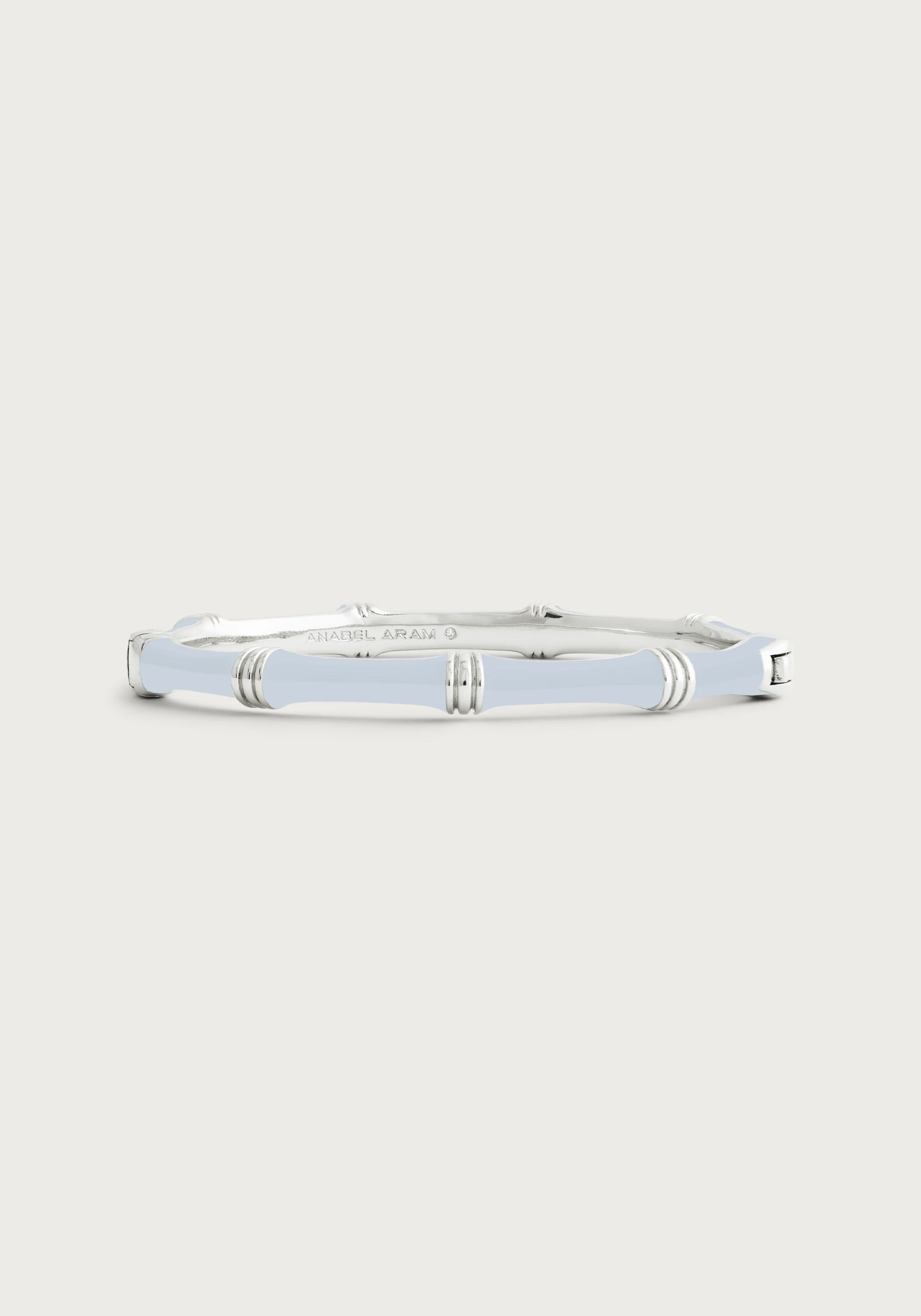 Anabel Aram Bamboo Enameled Hinged Bangle Silver (Multiple Colors)