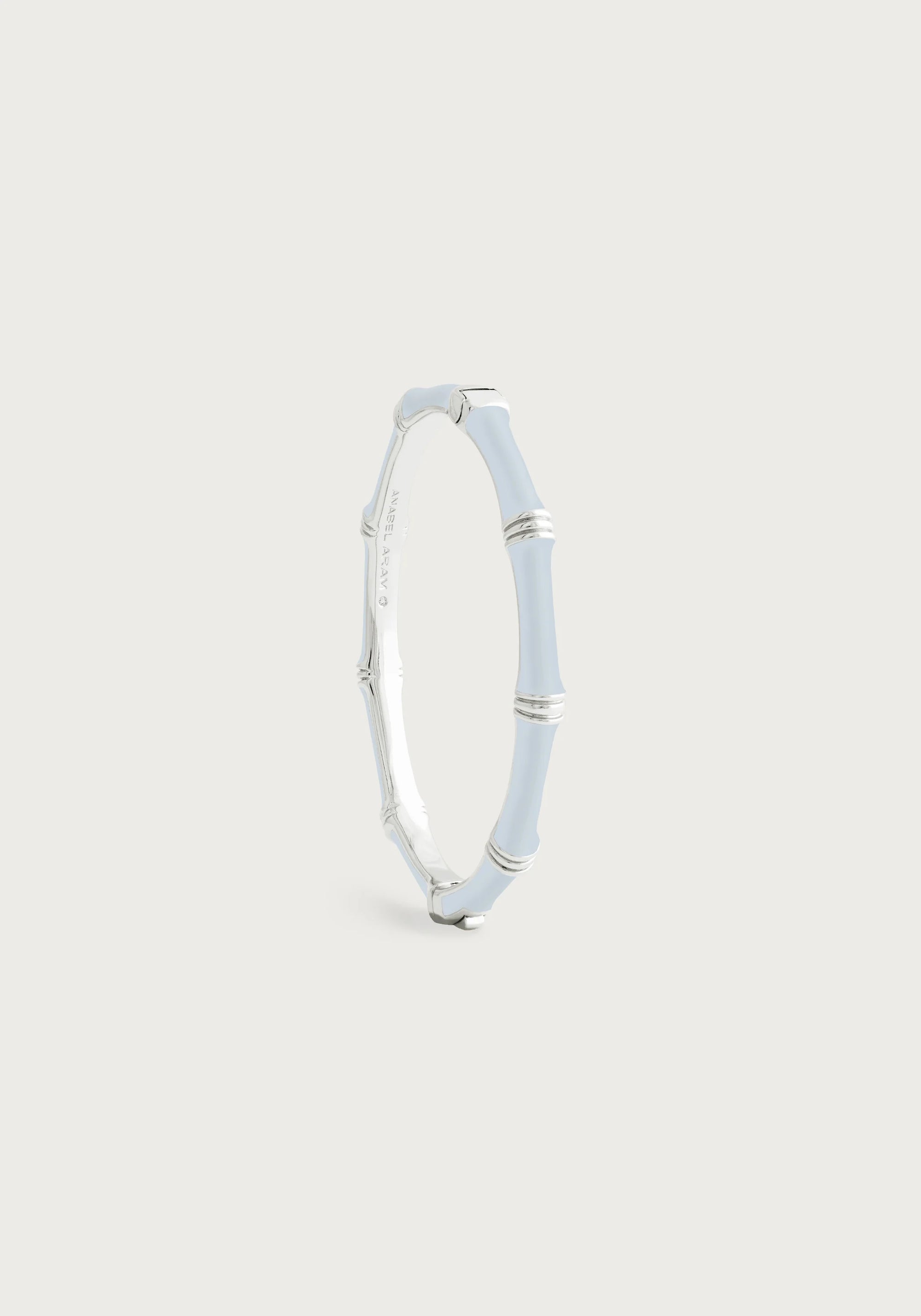 Anabel Aram Bamboo Enameled Hinged Bangle Silver (Multiple Colors)