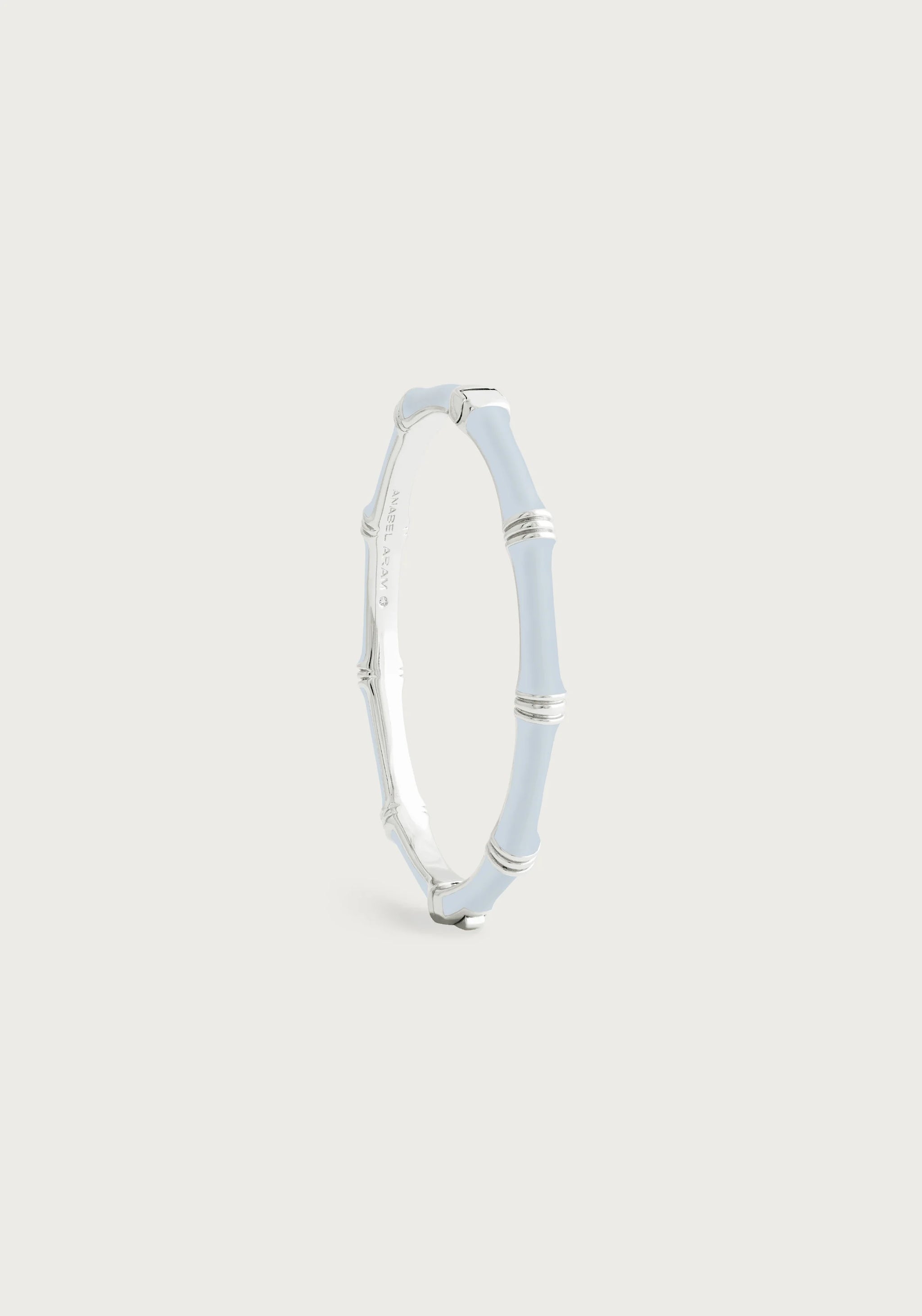 Anabel Aram Bamboo Enameled Hinged Bangle Silver (Multiple Colors)