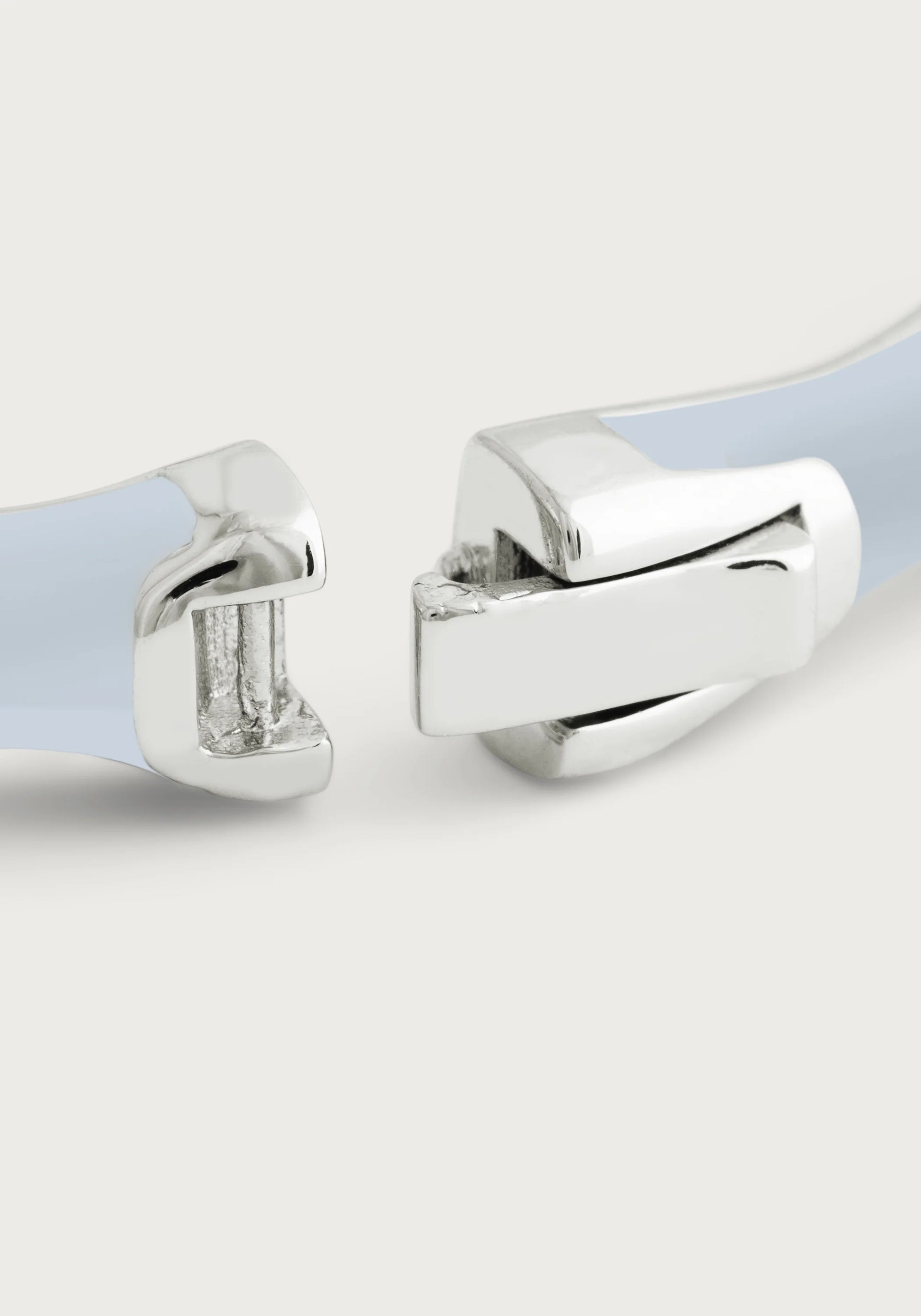 Anabel Aram Bamboo Enameled Hinged Bangle Silver (Multiple Colors)