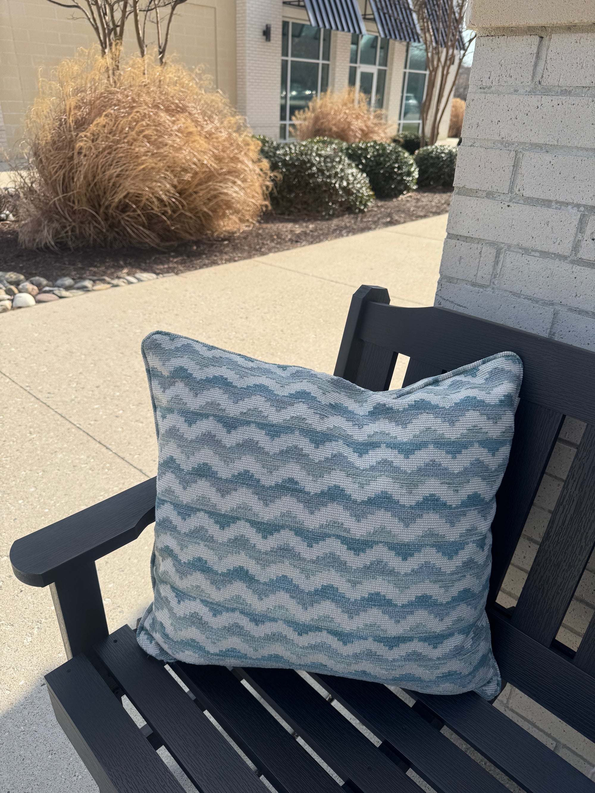 Schumacher Blue Chevron Pillows