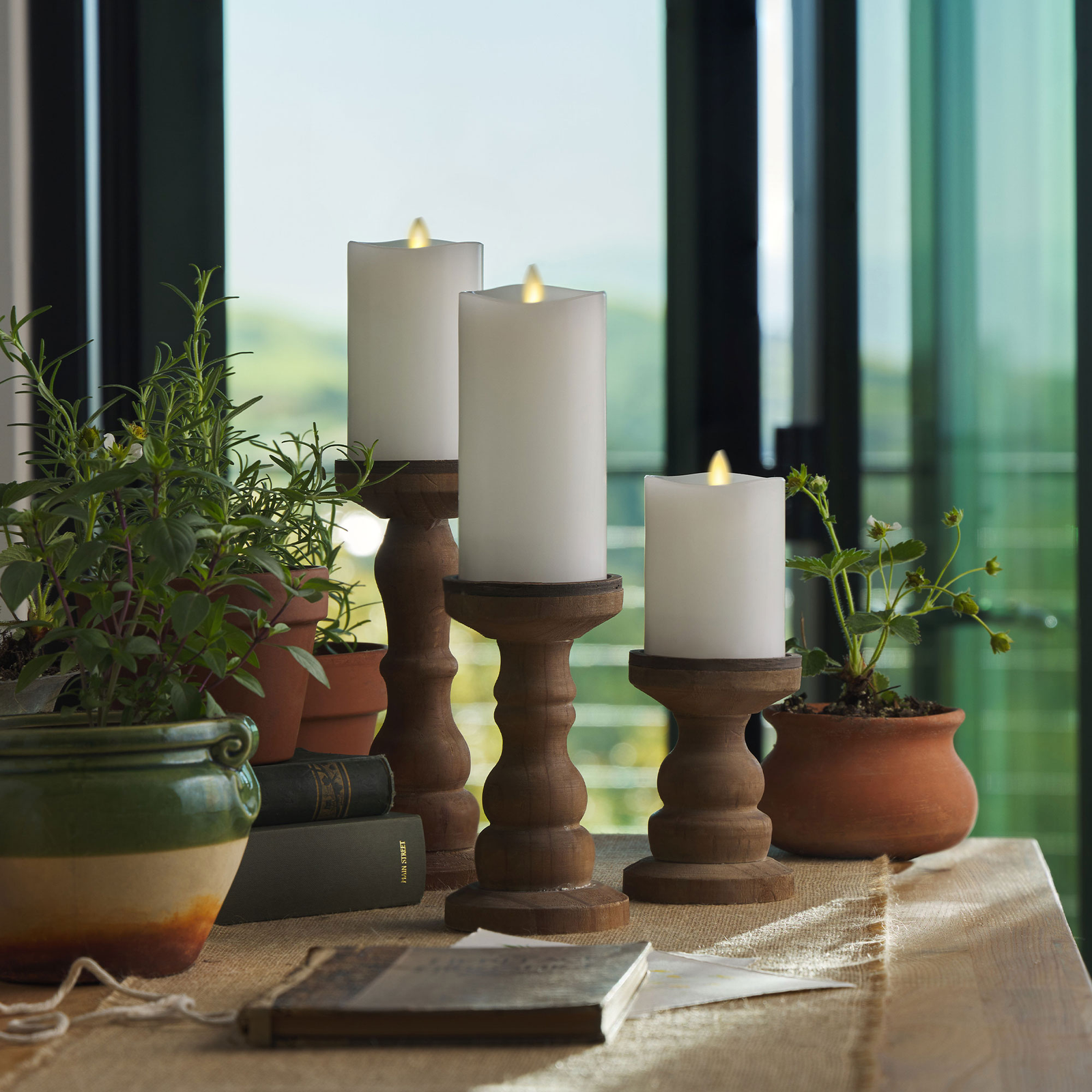 Luminara Flameless White Pillar Candle (3 Sizes)