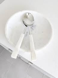Mother of Pearl White Marble Serving Spoons
