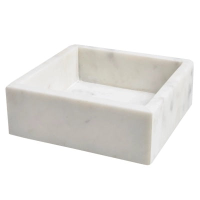 Annie Selke White Marble Napkin Holder - Cocktail