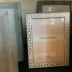 Pedro Duran White Enamel Frame 5X7 with Silver Key Design