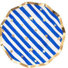 Salad Paper Plates -  Wavy Patriotic Style