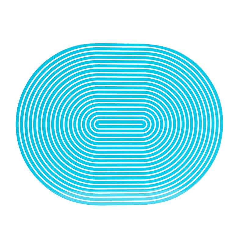 Von Gern Home - Lacquer Stripe Placemats - Turquoise & White