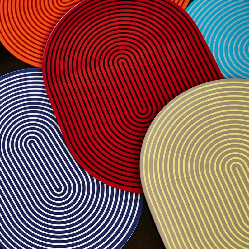 Von Gern Home - Lacquer Stripe Placemats - Turquoise & White