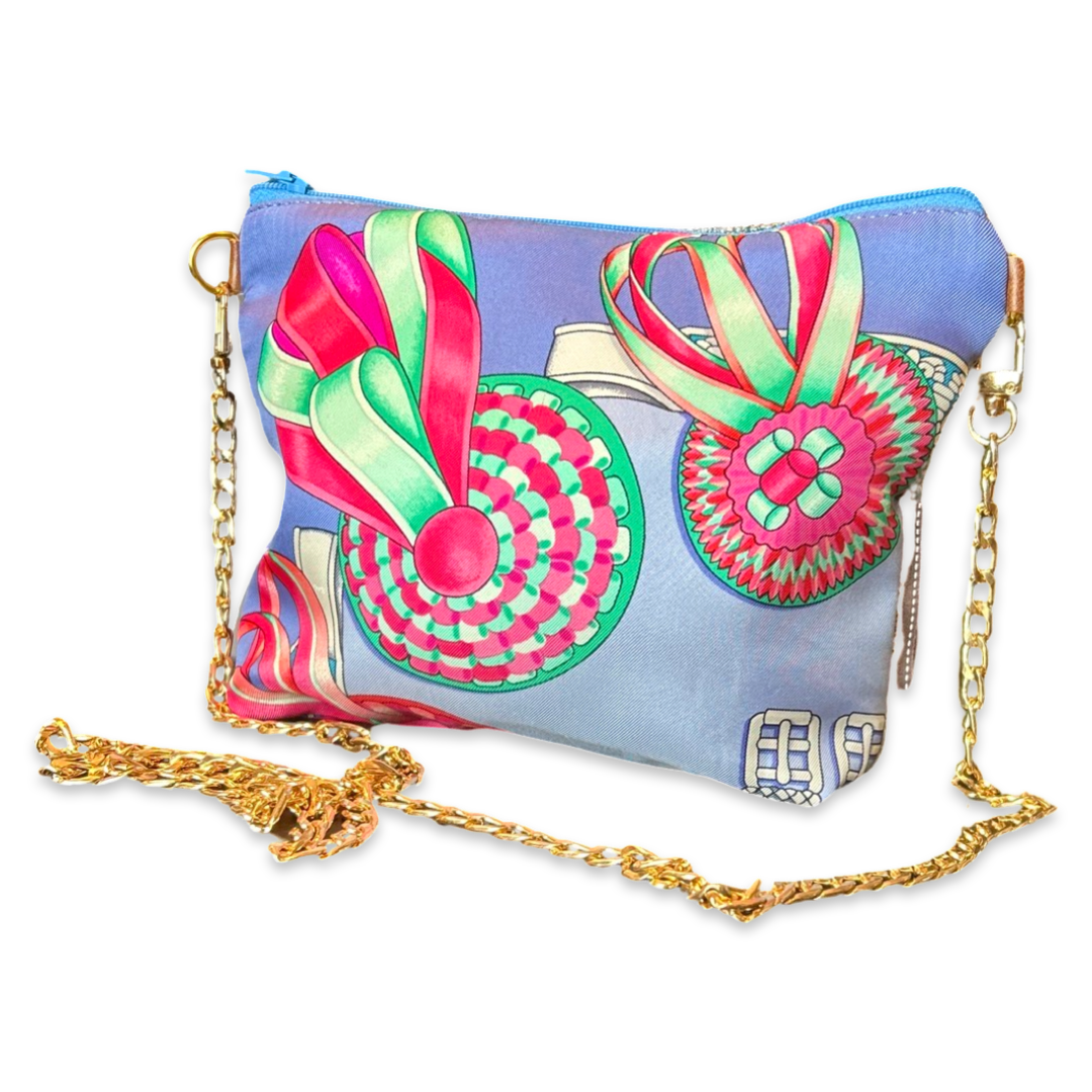 Vintage Silk Scarf Crossbody Bag