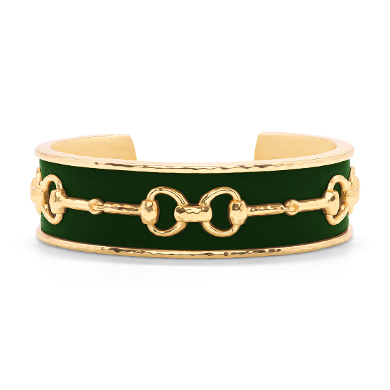 Capucine De Wulf Equestrian Snaffle Bit Cuff - Vegan Forest Leather
