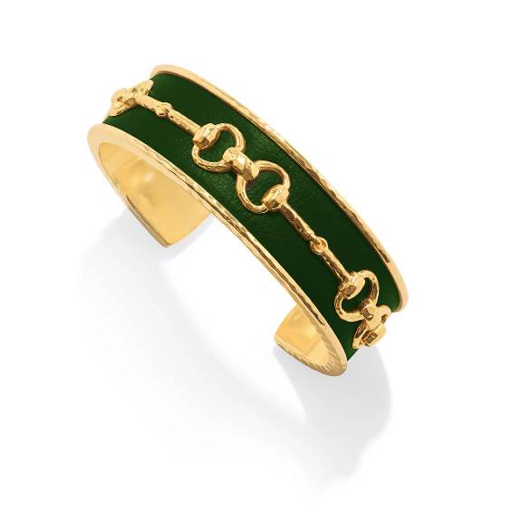 Capucine De Wulf Equestrian Snaffle Bit Cuff - Vegan Forest Leather
