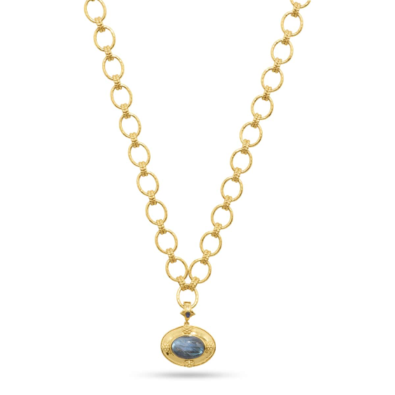 Capucine De Wulf Cleopatra Pendant Necklace 16+2” - Blue Labradorite/Gold