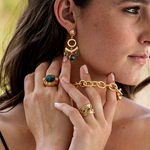 Capucine De Wulf Cleopatra Oval Ring, -- Blue Labradorite/Gold