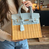 Margo Wicker Handbag in Light Blue
