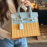 Margo Wicker Handbag in Light Blue