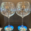 Balloon Red Wine Glass w/ Ocean Resin Base
