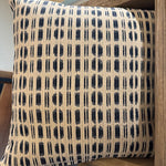 Palecek Pillow Indoor/Outdoor - Striped Pebbles Navy