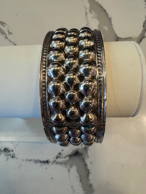 Hammered Bead Sterling Silver Bracelet