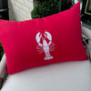 So Soft Linen Red Pillow 14x20 with Lobster