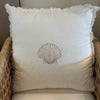 Natural Fringe Soft Linen Pillow 26" x 26" with Embroidered Shell