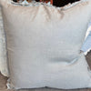 Cloud Grey Fringe So Soft 20x20 Linen Pillow with Down Alternative Insert