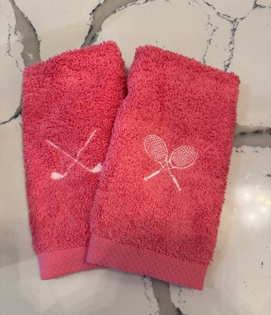Custom Embroidered Home Spa Cotton Hand Towel with Golf or Tennis Logo