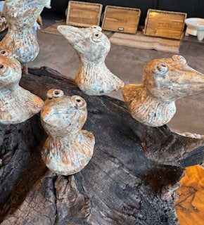 Original Sculpture "Birds Twitting On a Driftwood"