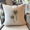 So Soft Linen Natural Beige Pillow 20X20 with Palm Trees