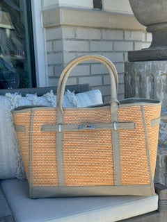 Spencer Raffia Tote Bag