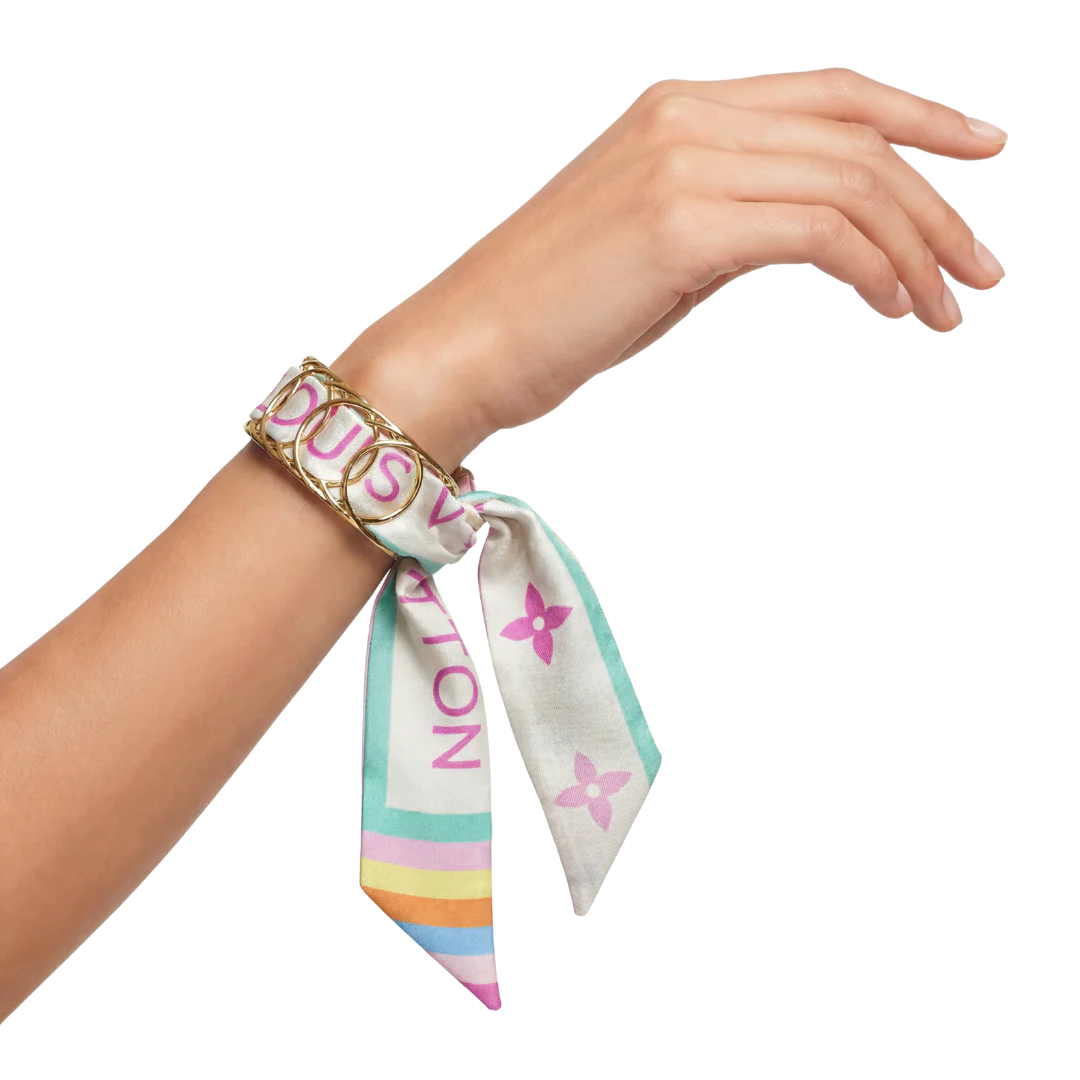 Vintage Luxe LV Multicolor Vintage Scarf Cuff Bracelet