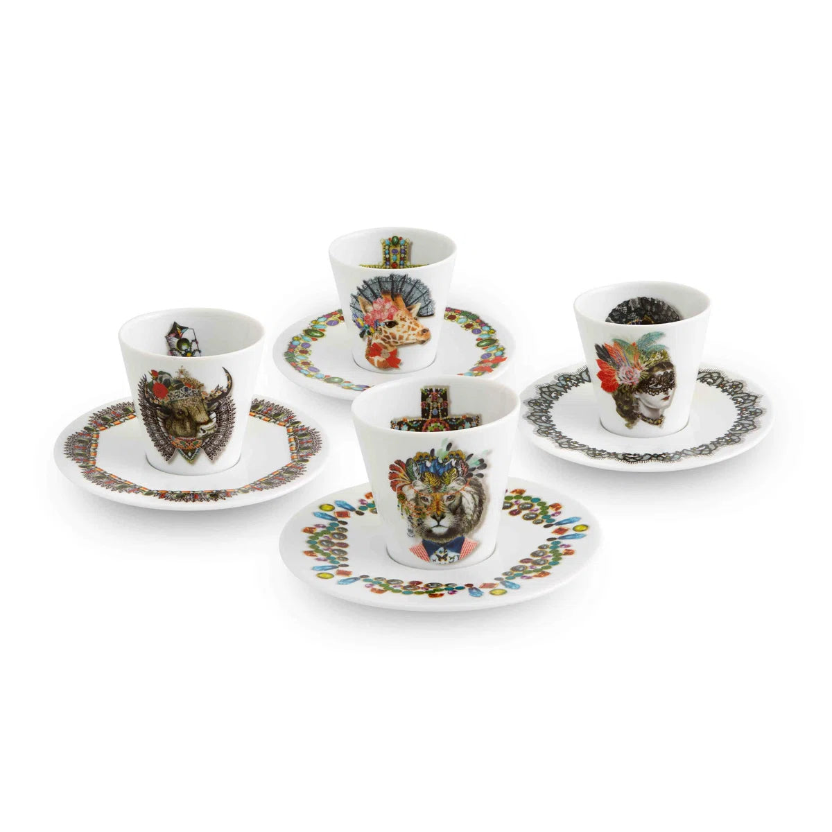 Vista Alegre Love who You Want Expresso Cups & Saucers S/4